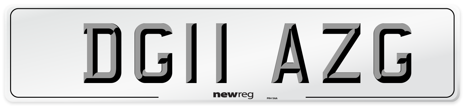 DG11 AZG Number Plate from New Reg